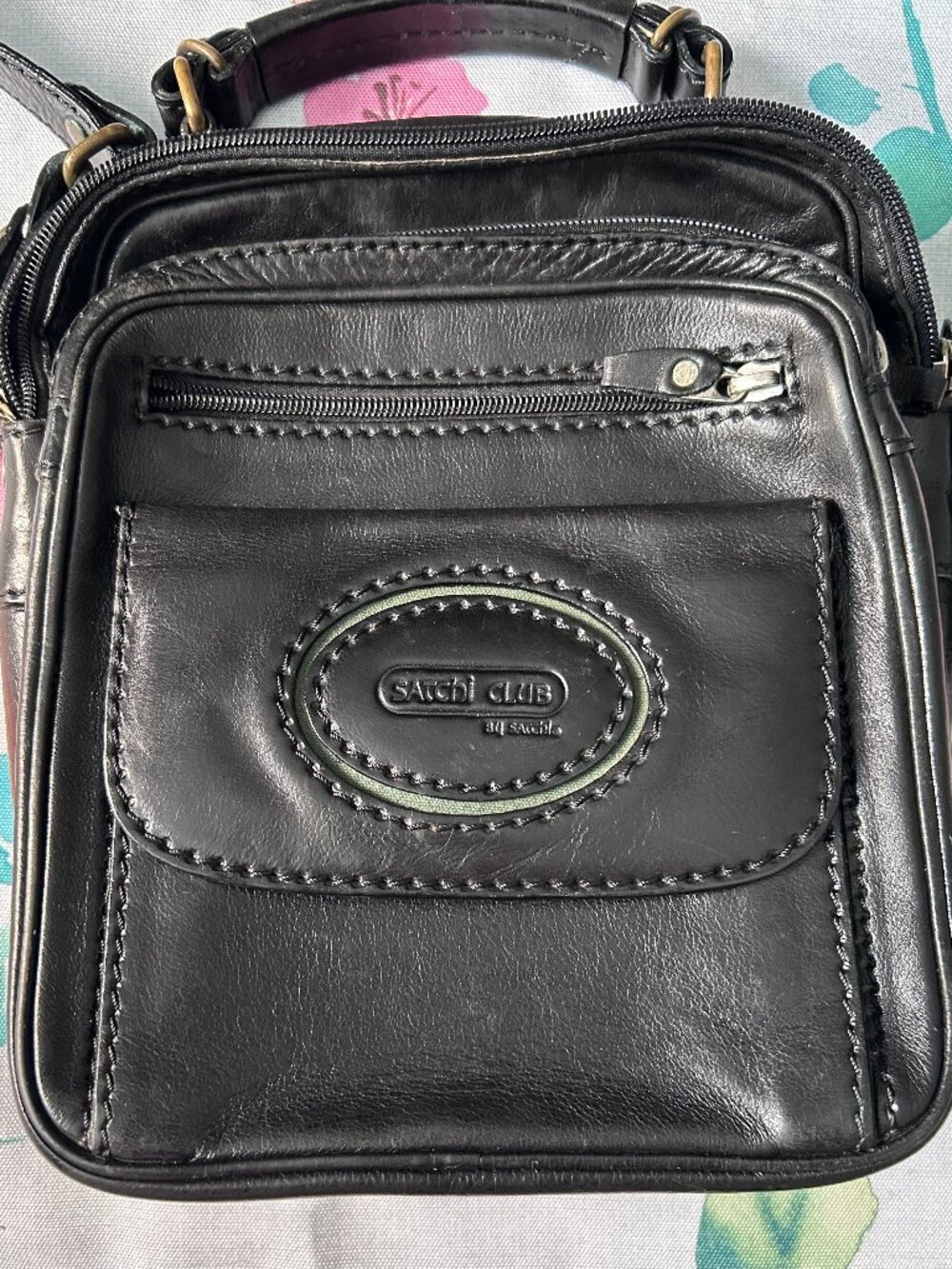Vintage Leather Satchi Club Crossbody Travel Bag Everyday Carry